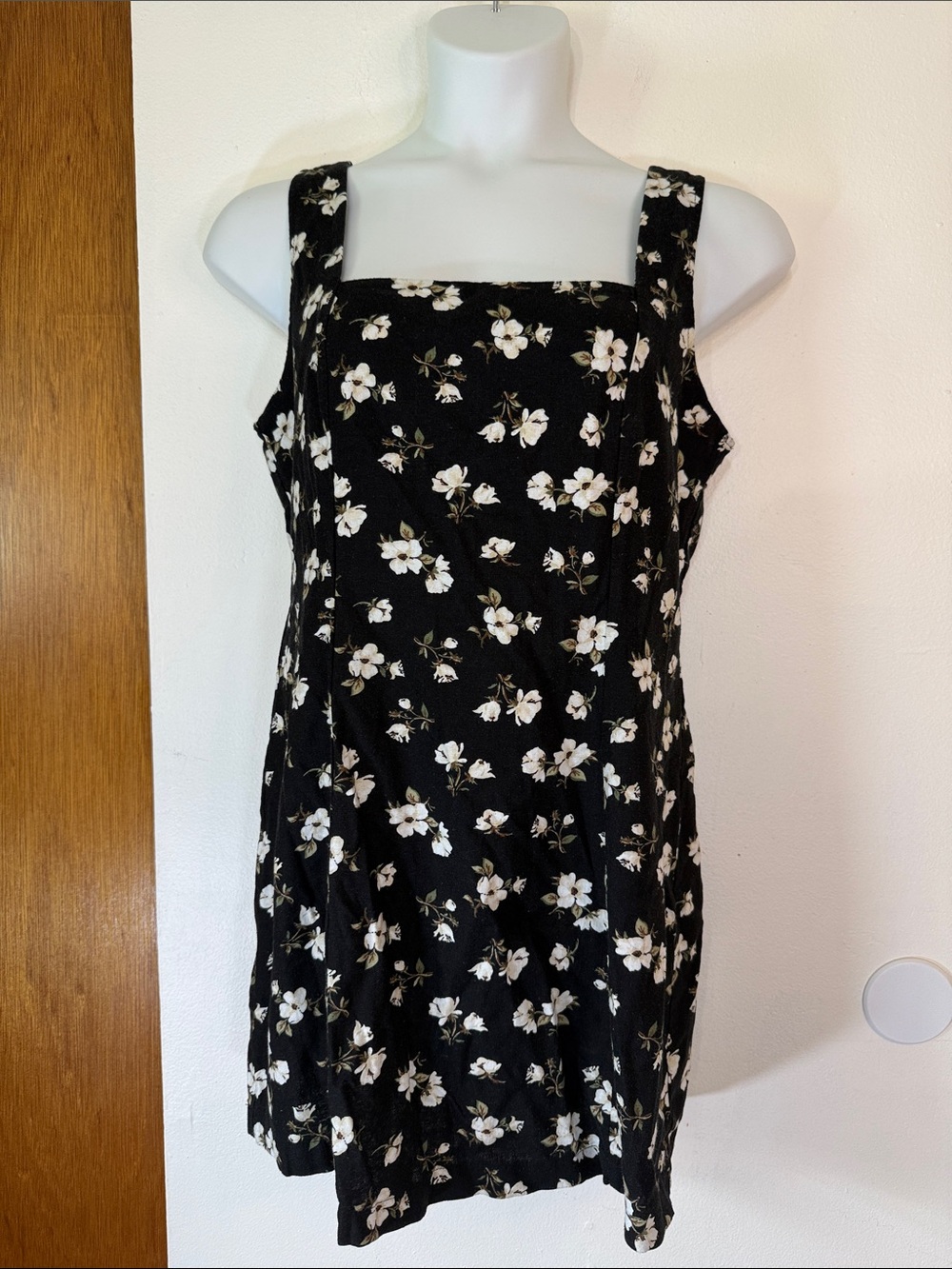 Old Navy Black Floral Square-Neck Mini Dress SKU1572